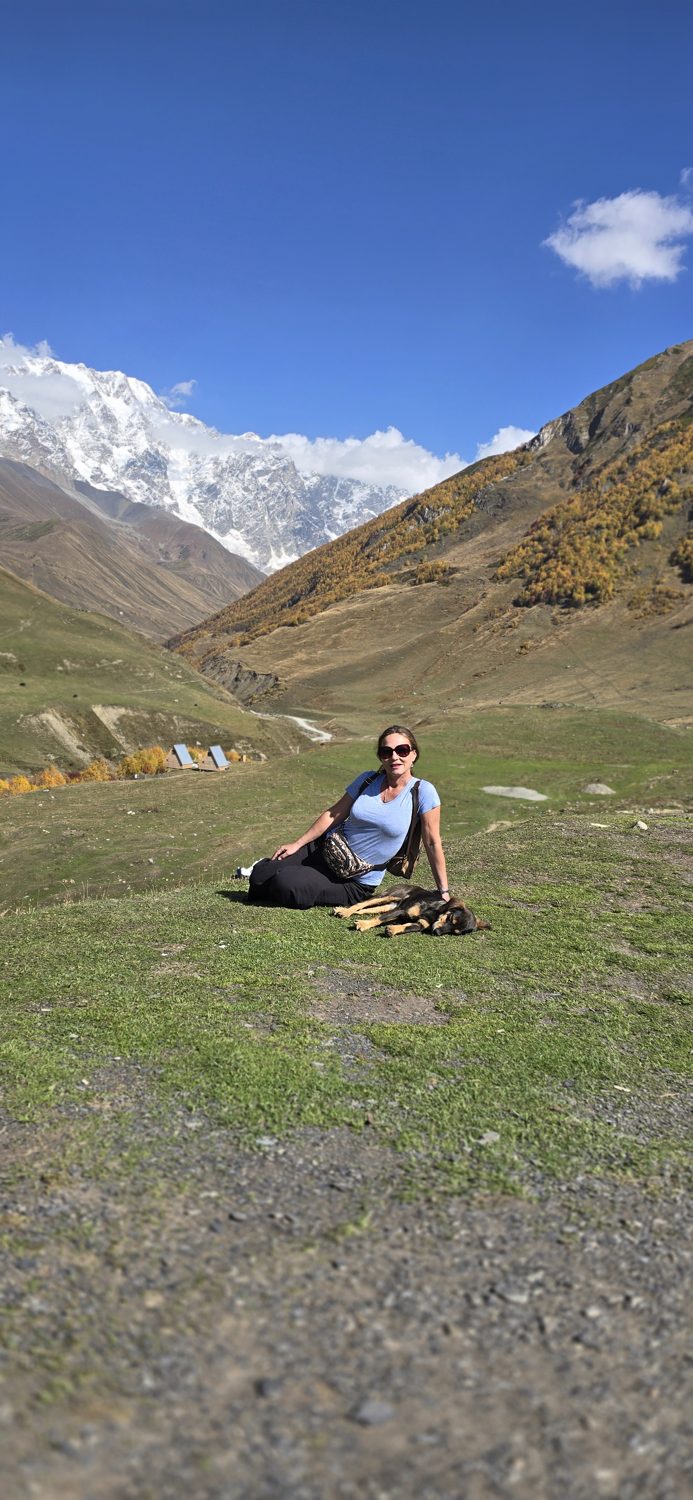 Svaneti village and Caucasus peaks, Georgia
