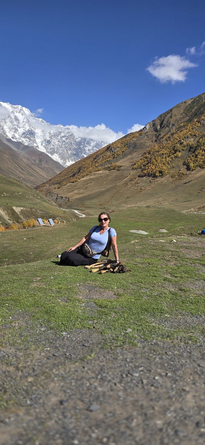 A traveller resting in a Svaneti meadow