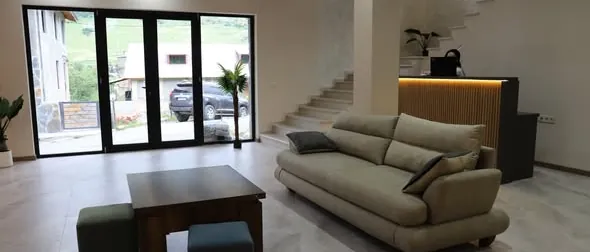 Guesthouse lounge in Mestia, Svaneti, Georgia