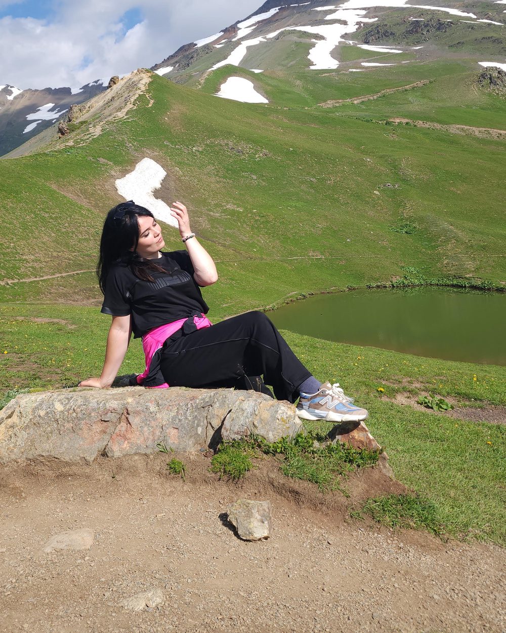 Mountain lake on a day walk in Svaneti, Georgia
